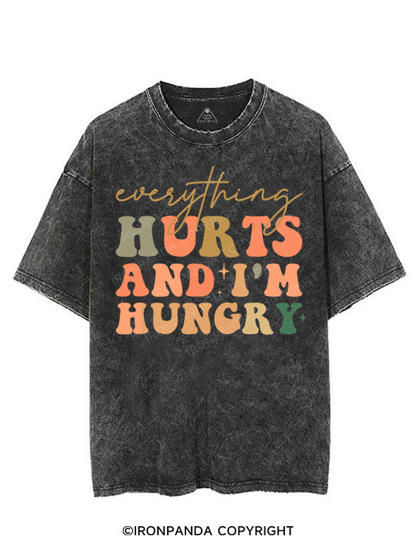 EVERYTHING HURTS AND I'M HUNGRY VINTAGE GYM SHIRT