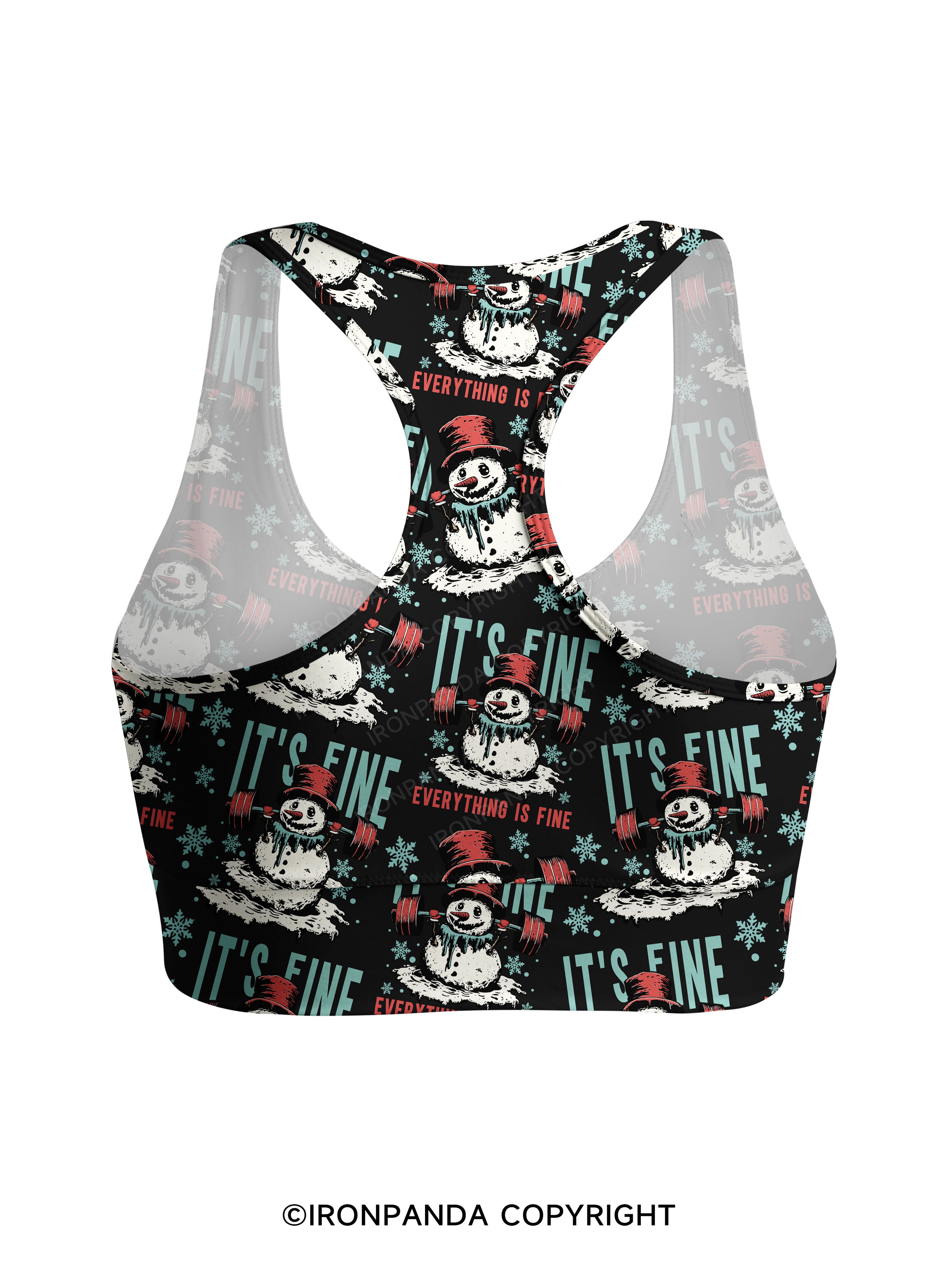 IT'S FINE EVERYTHING IS FINE Racerback Sports Bra
