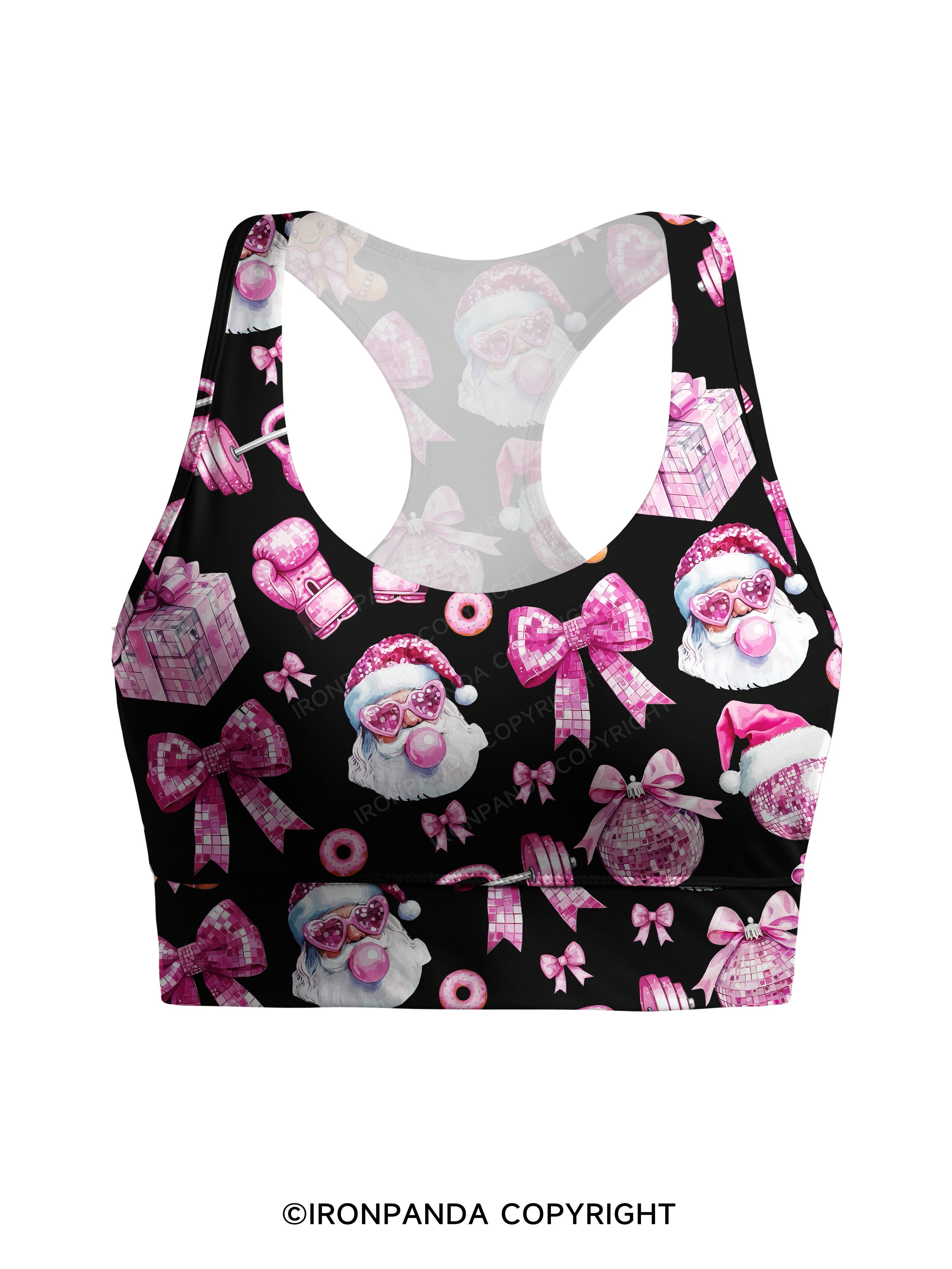 Holiday Hustle and Pink Glow Racerback Sports Bra