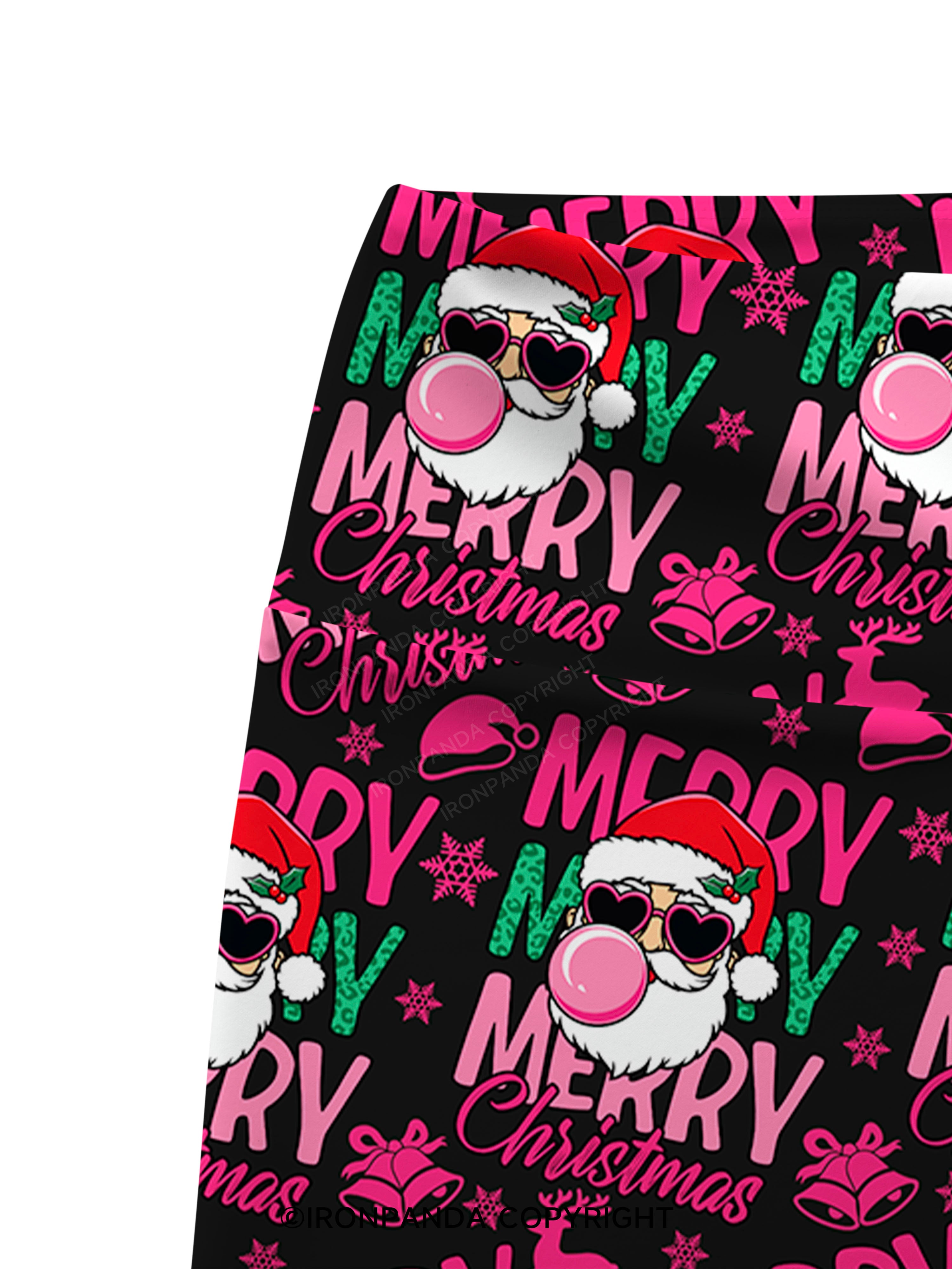 MERRY MERRY MERRY CHRISTMAS Printed Yoga Cycling Shorts
