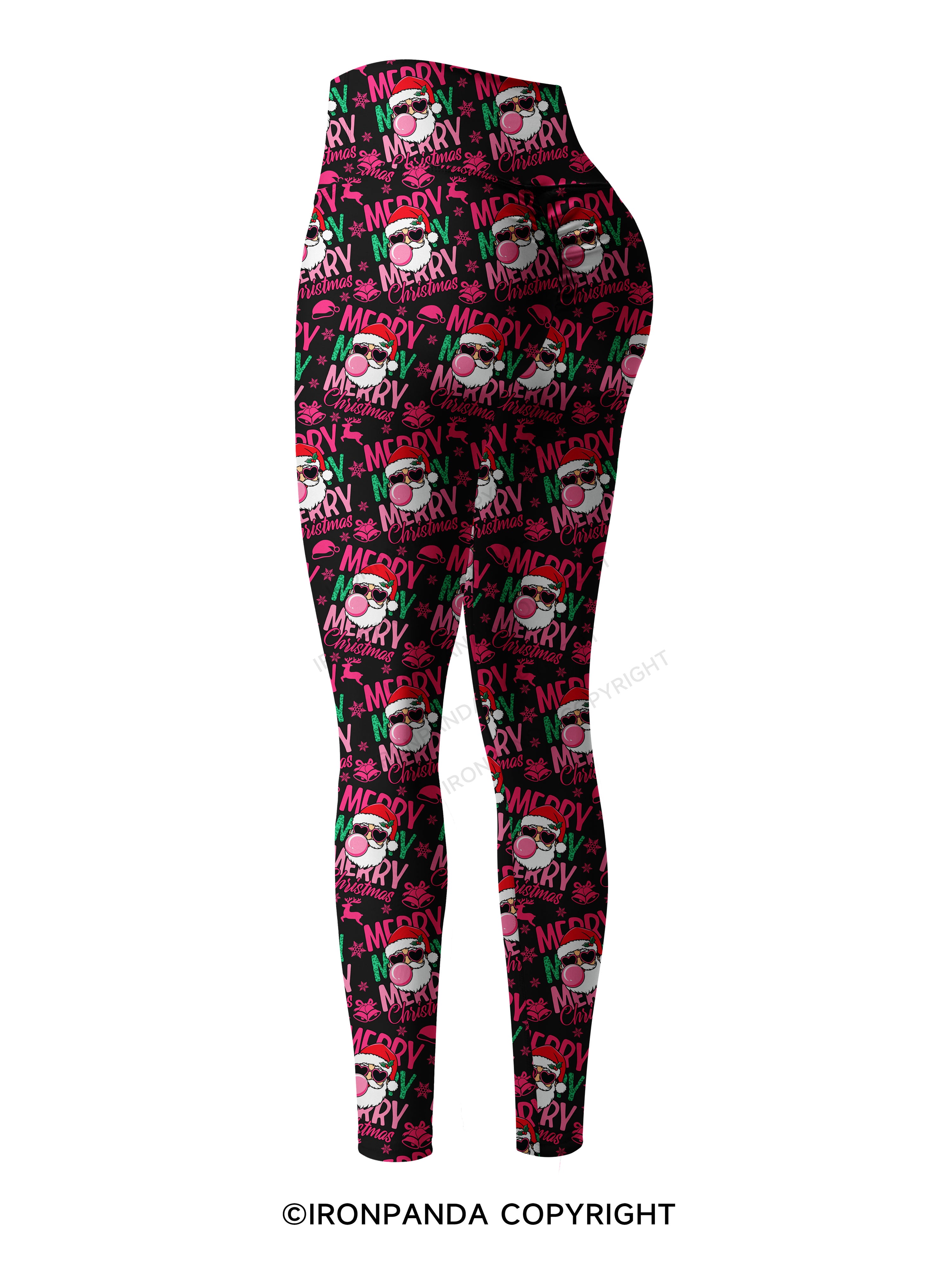 MERRY MERRY MERRY CHRISTMAS Printed Yoga Pants