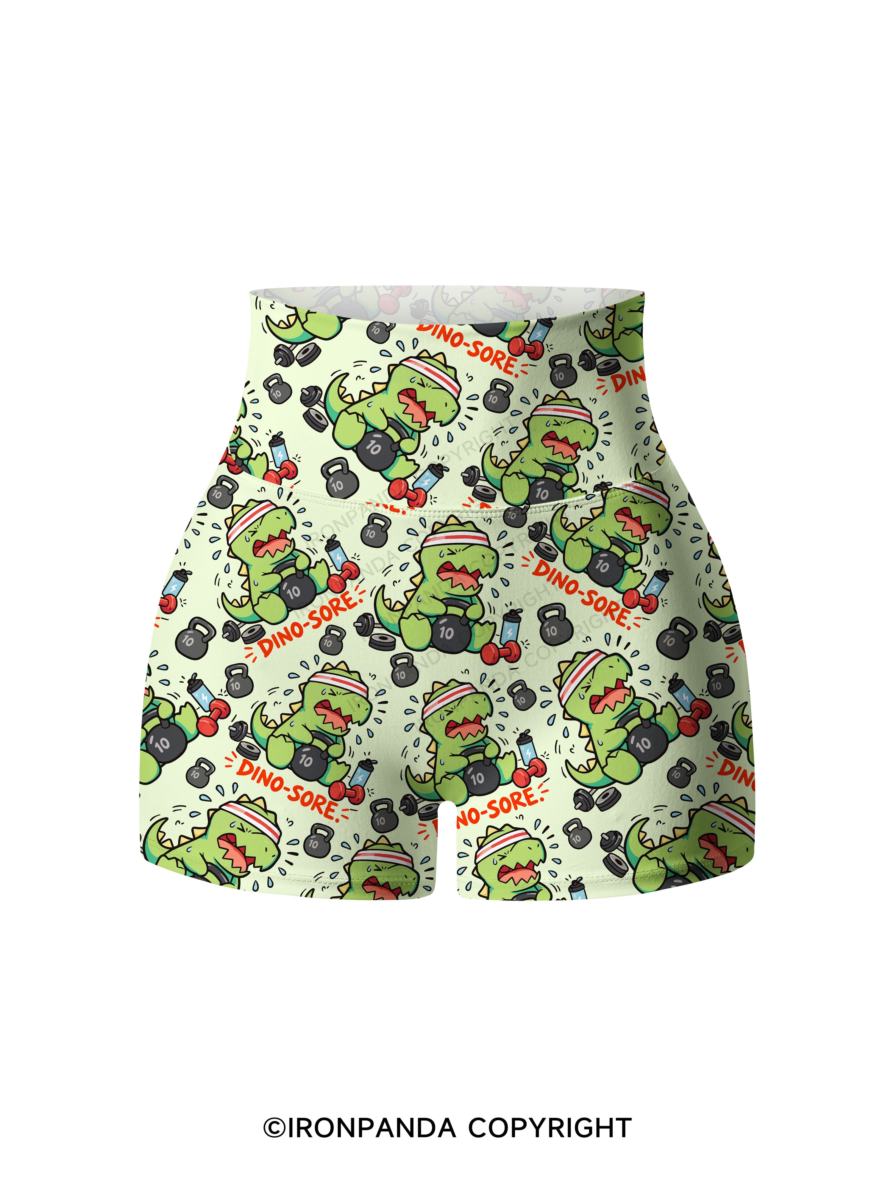 DINO-SORE Printed Yoga Shorts