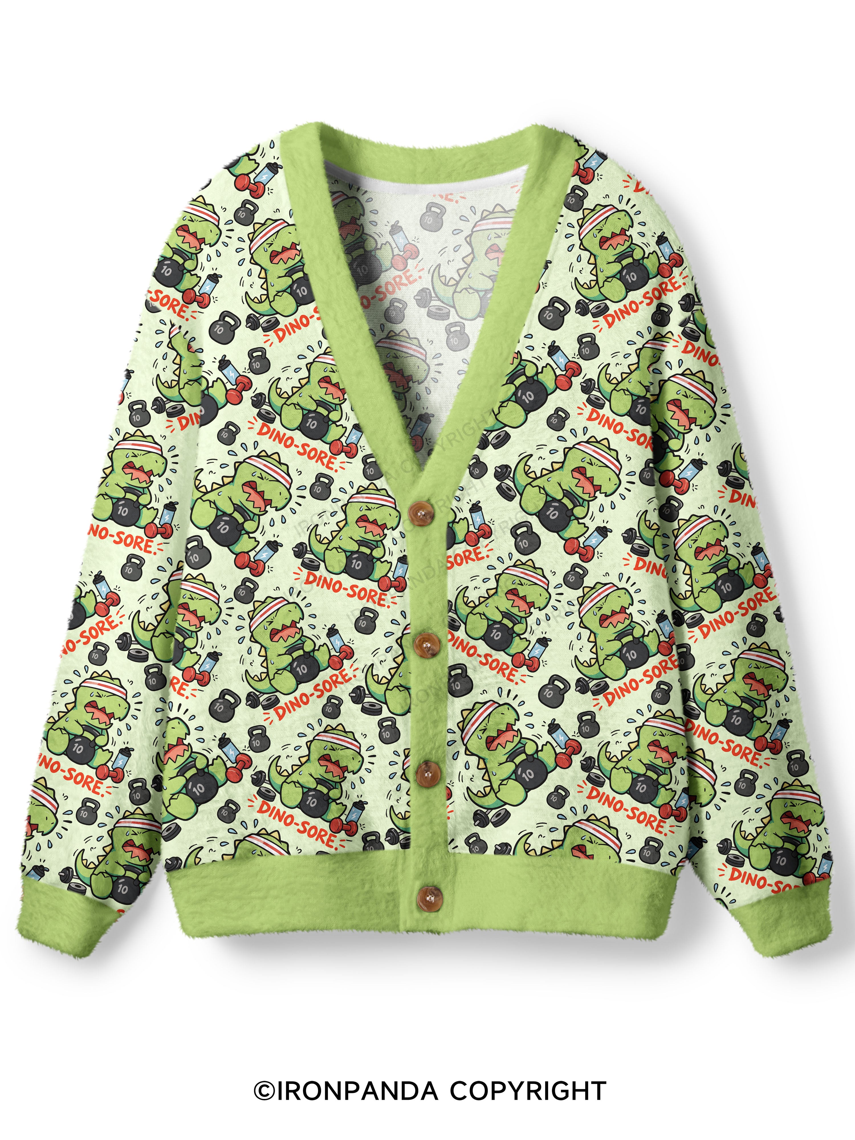 DINO-SORE Ugly Cardigan Sweater