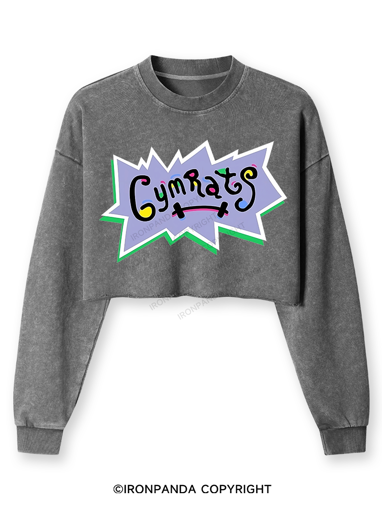 GYM RATS Washed Long-Sleeve Crop Top