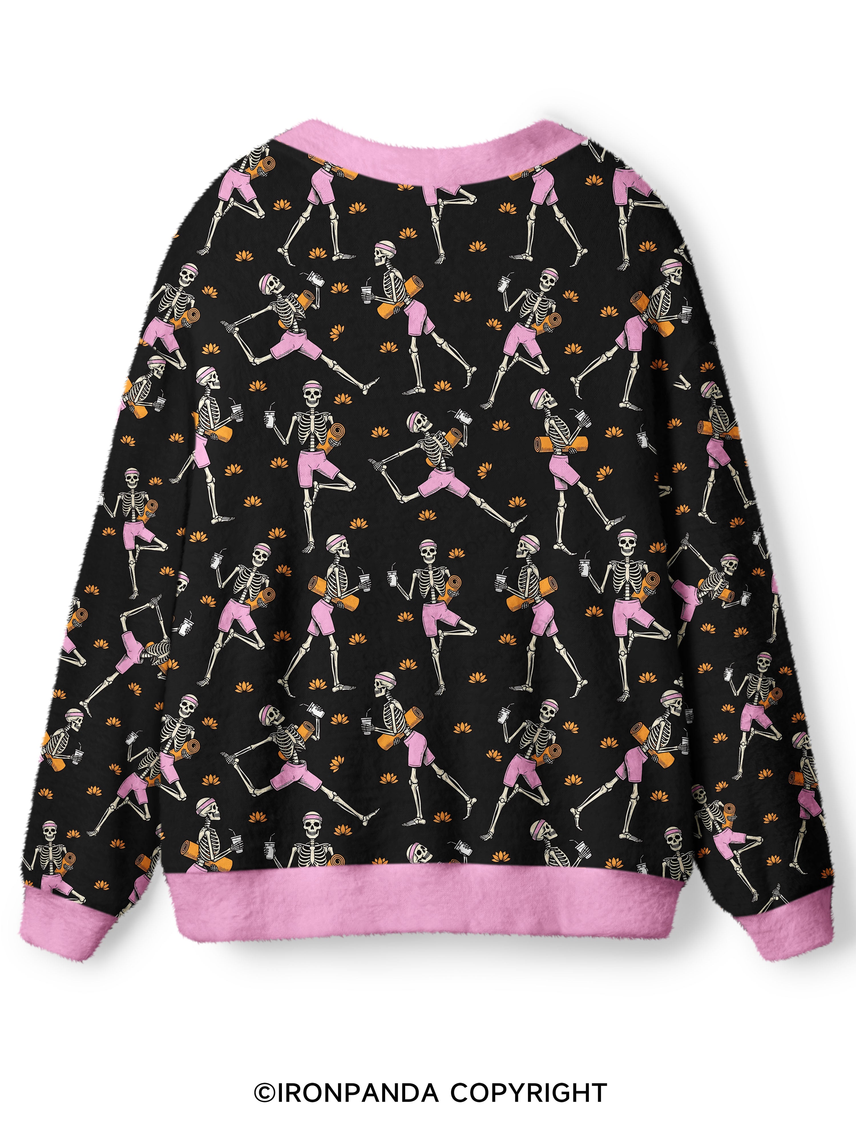 SKELETON YOGA FITNESS Ugly Cardigan Sweater