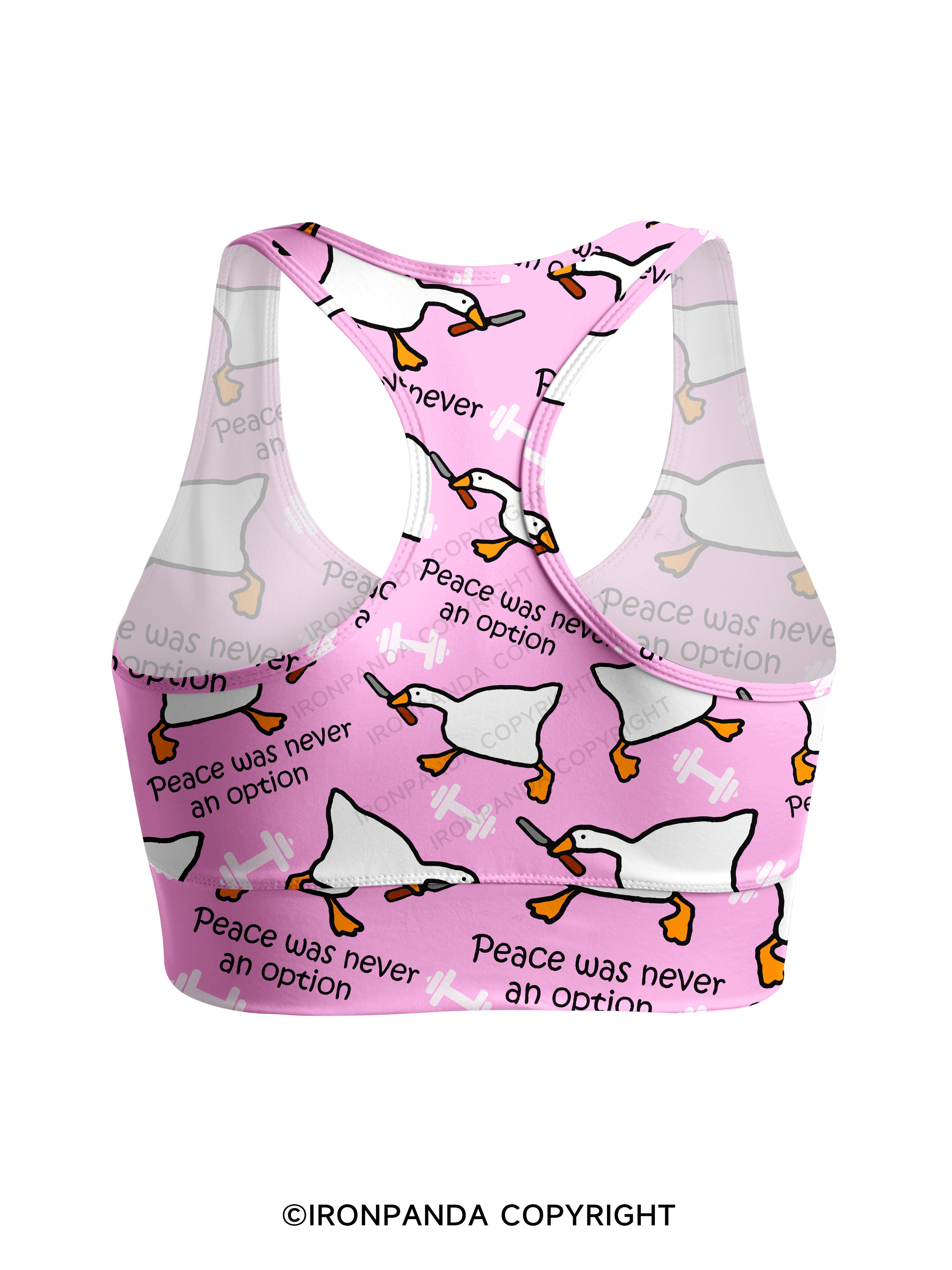 peace was never an option Racerback Sports Bra