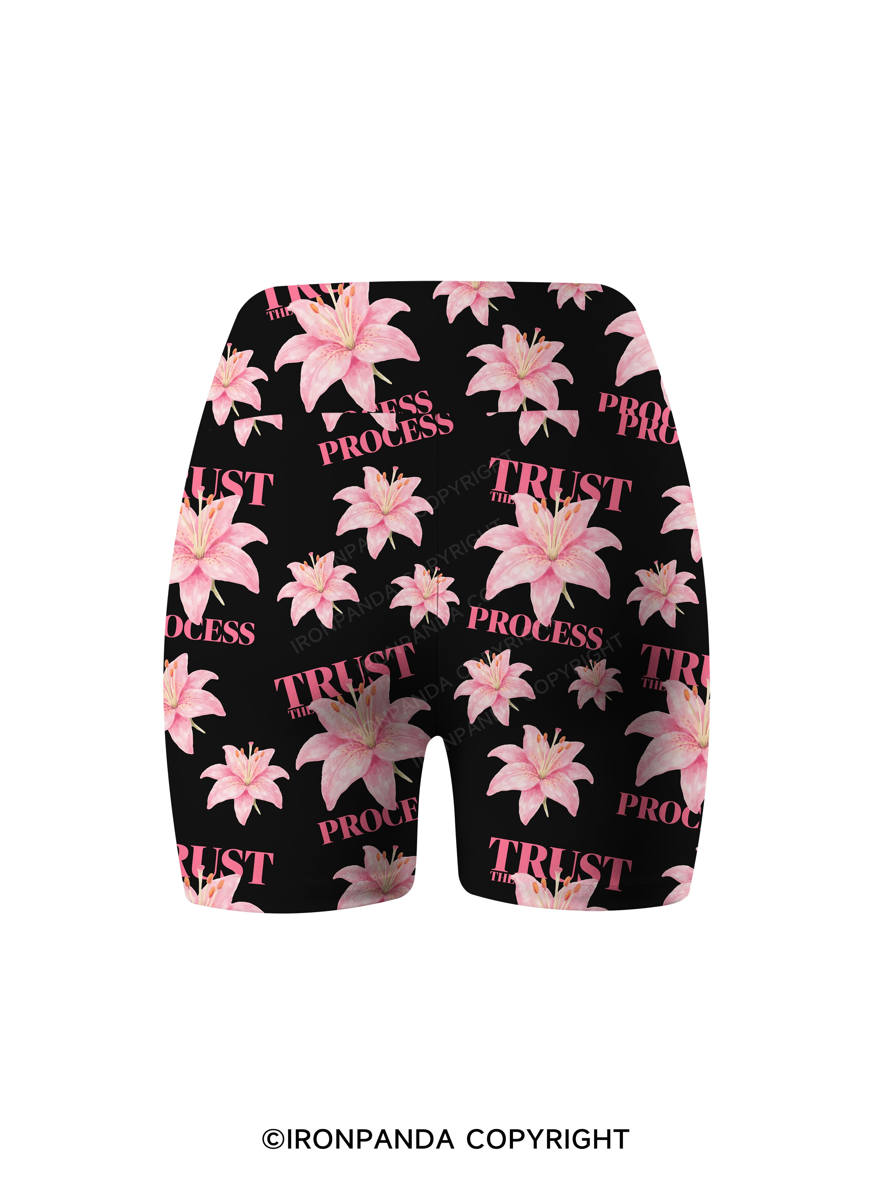 TRUST THE PROCESS Printed Yoga Cycling Shorts