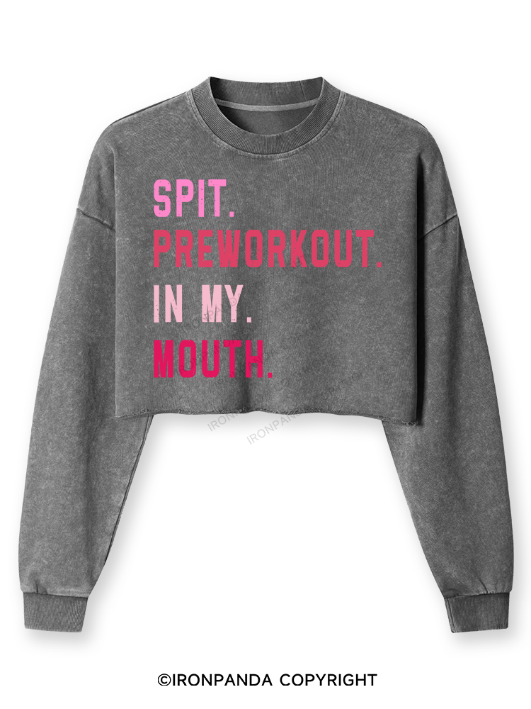 Spit Preworkout In My Mouth Washed Long-Sleeve Crop Top