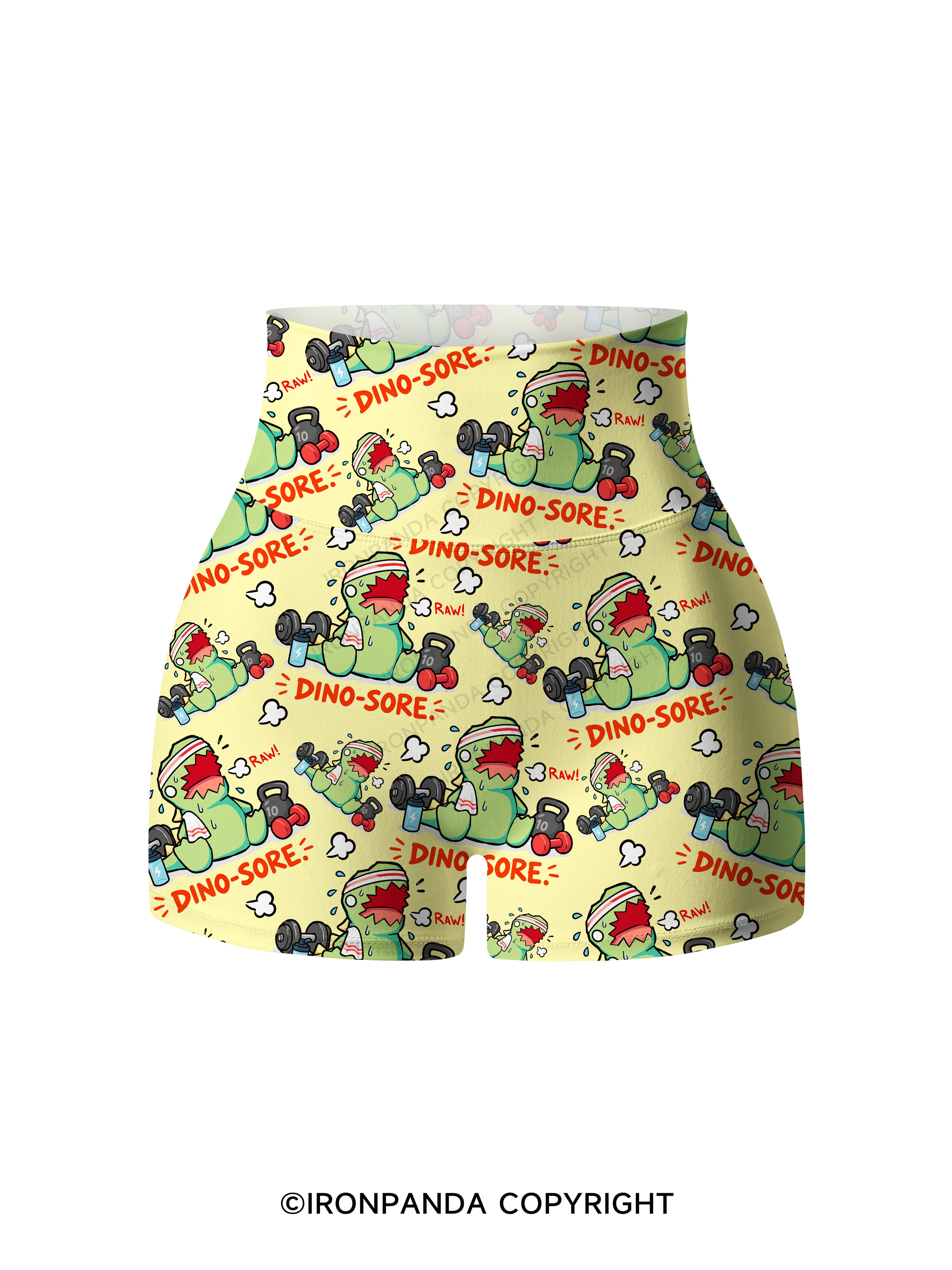 RAW! DINO-SORE Printed Yoga Shorts