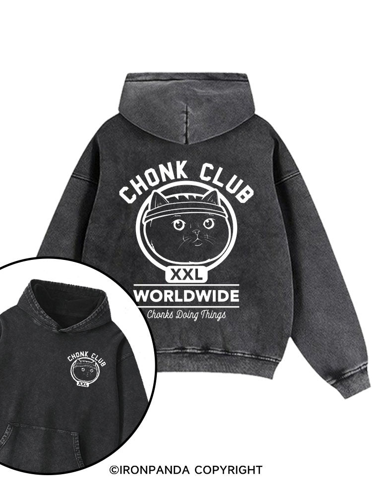 CHONK CLUB Printed Washed Gym Hoodie