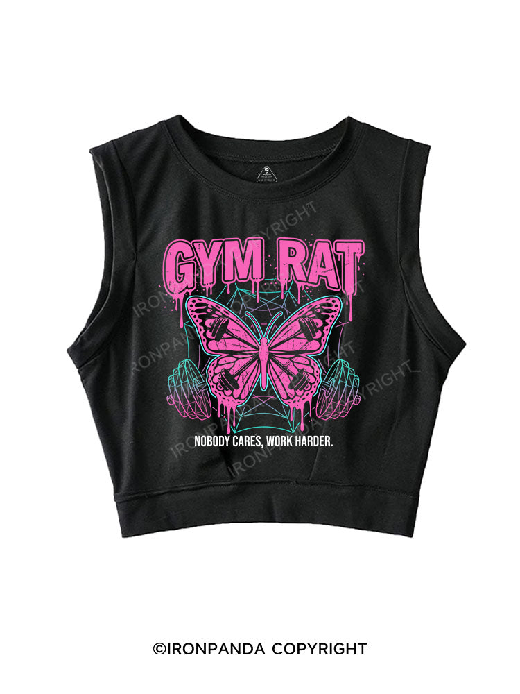 GYM RAT SLEEVELESS CROP TOPS