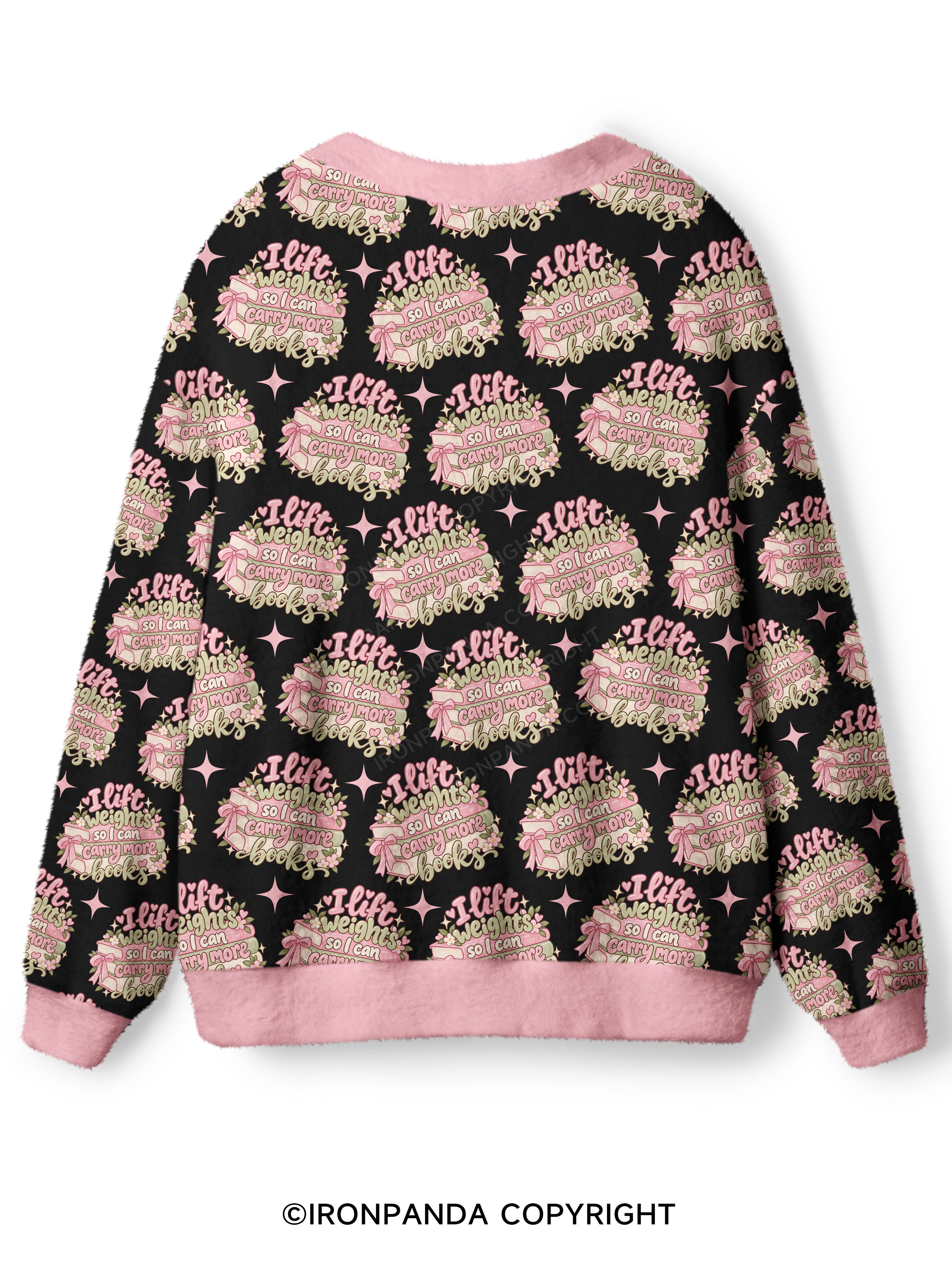 I Lift Weights So I Can Carry More Books Ugly Cardigan Sweater