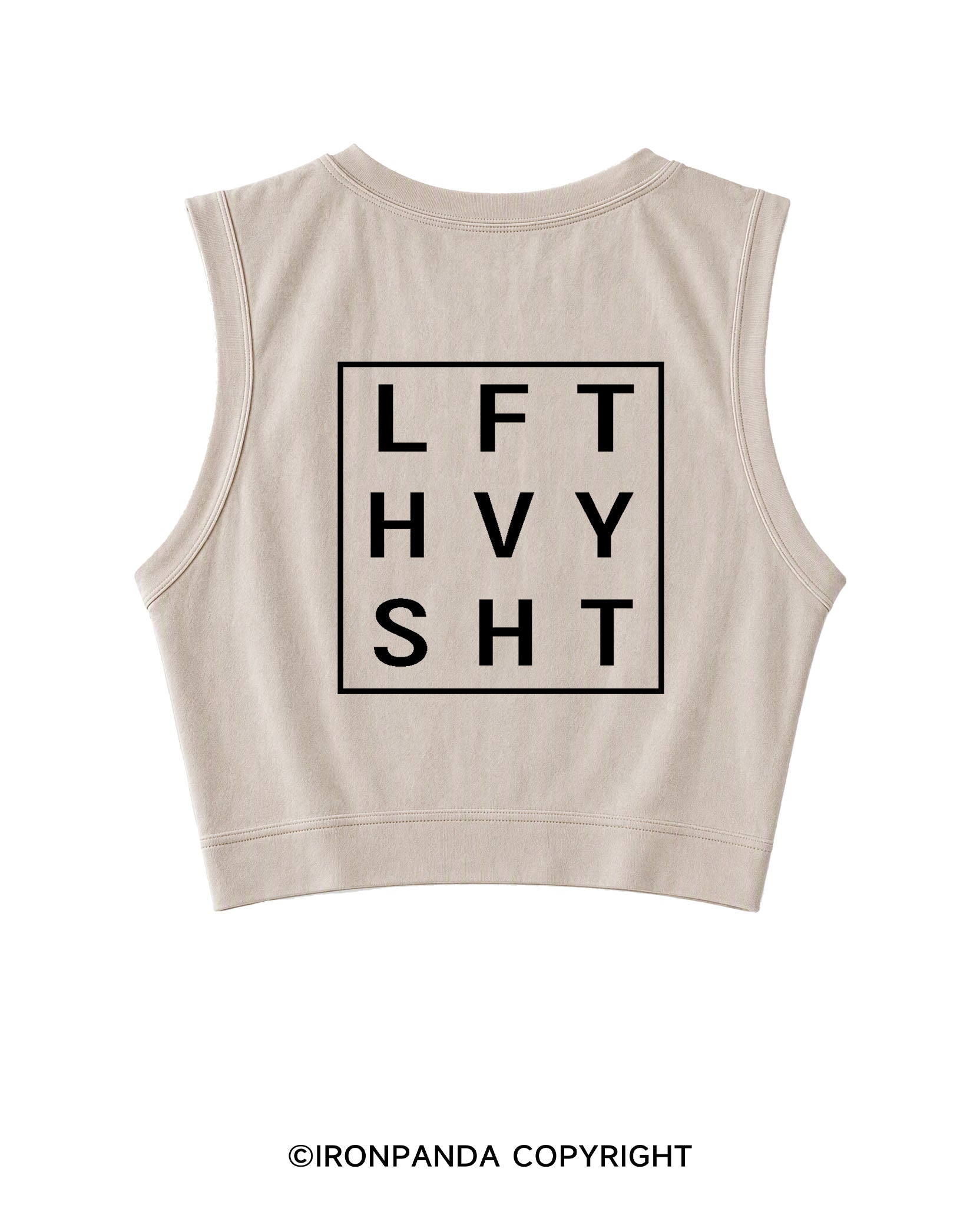 LFT HVY SHT BACK PRINTED SLEEVELESS CROP TOPS