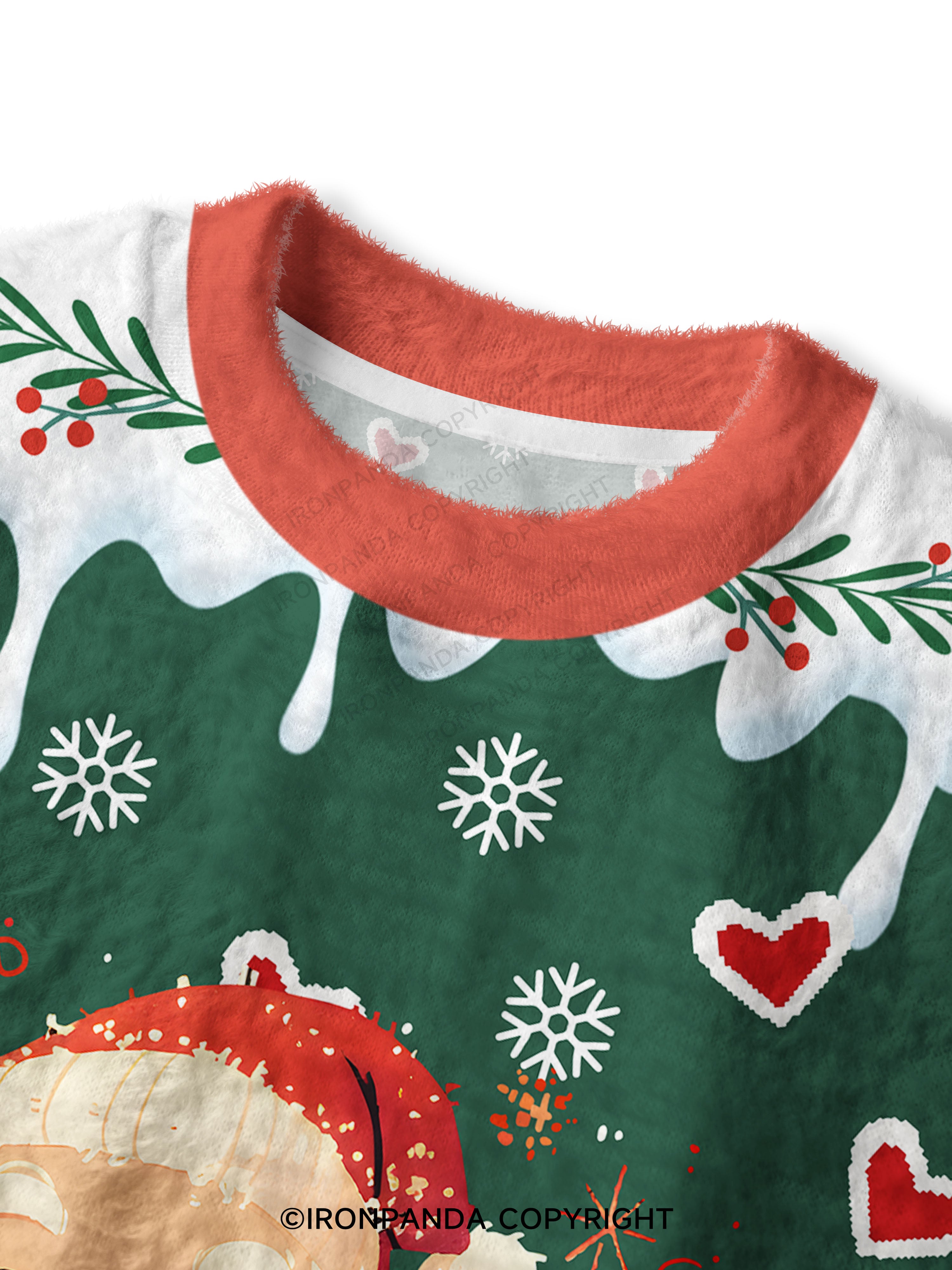 Merry Gainsmas Fuzzy Fleece Crop Sweater