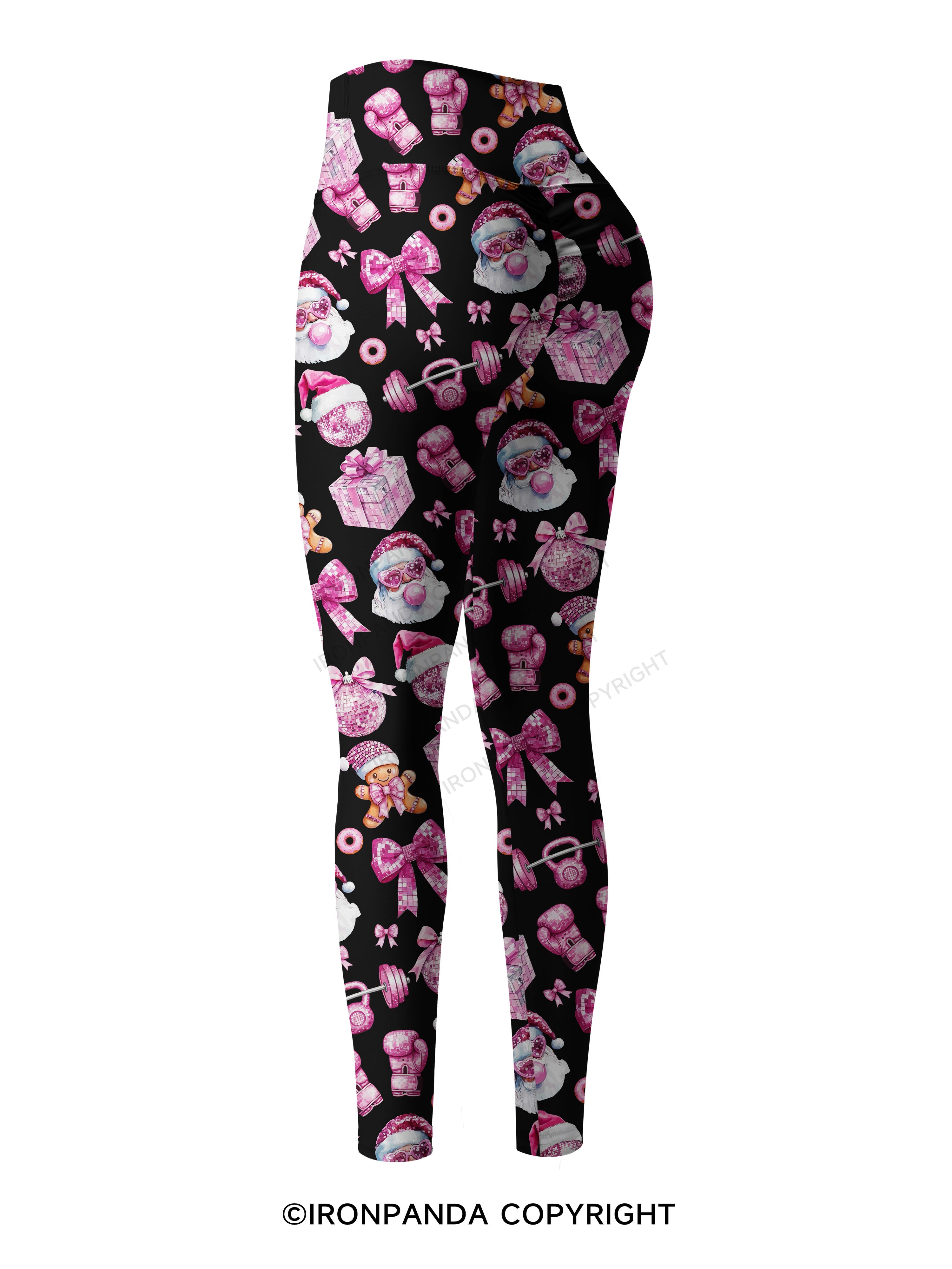 Holiday Hustle and Pink Glow Printed Yoga Pants