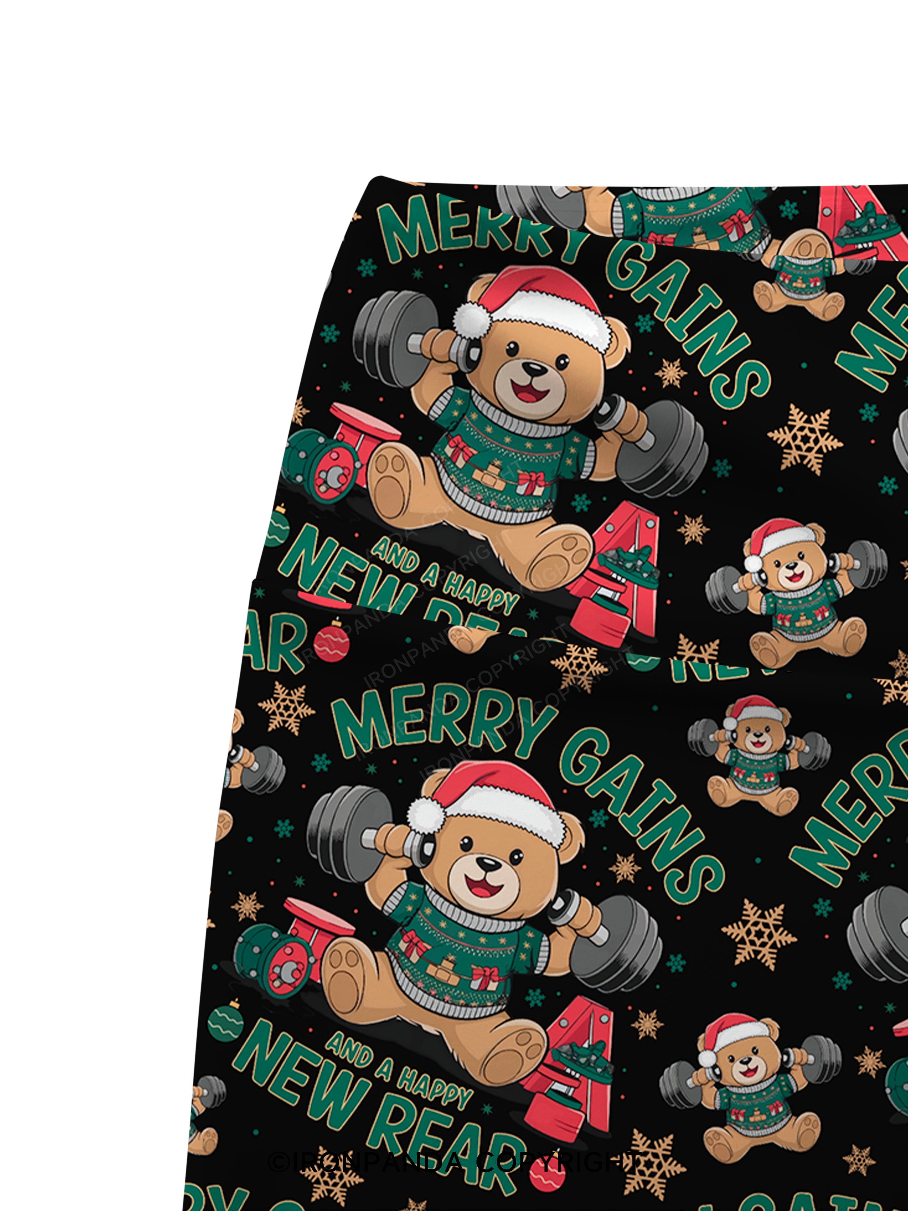 MERRY GAINS AND A HAPPY NEW REAR Printed Yoga Cycling Shorts