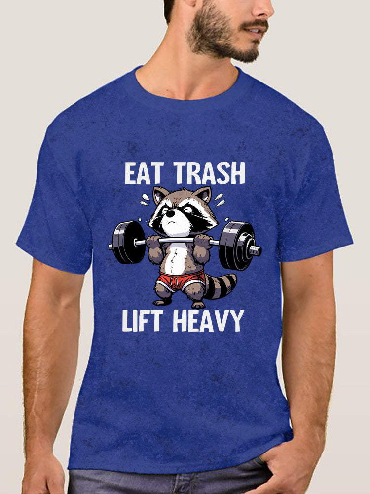 Eat Trash Lift Heavy Washed Gym Shirt