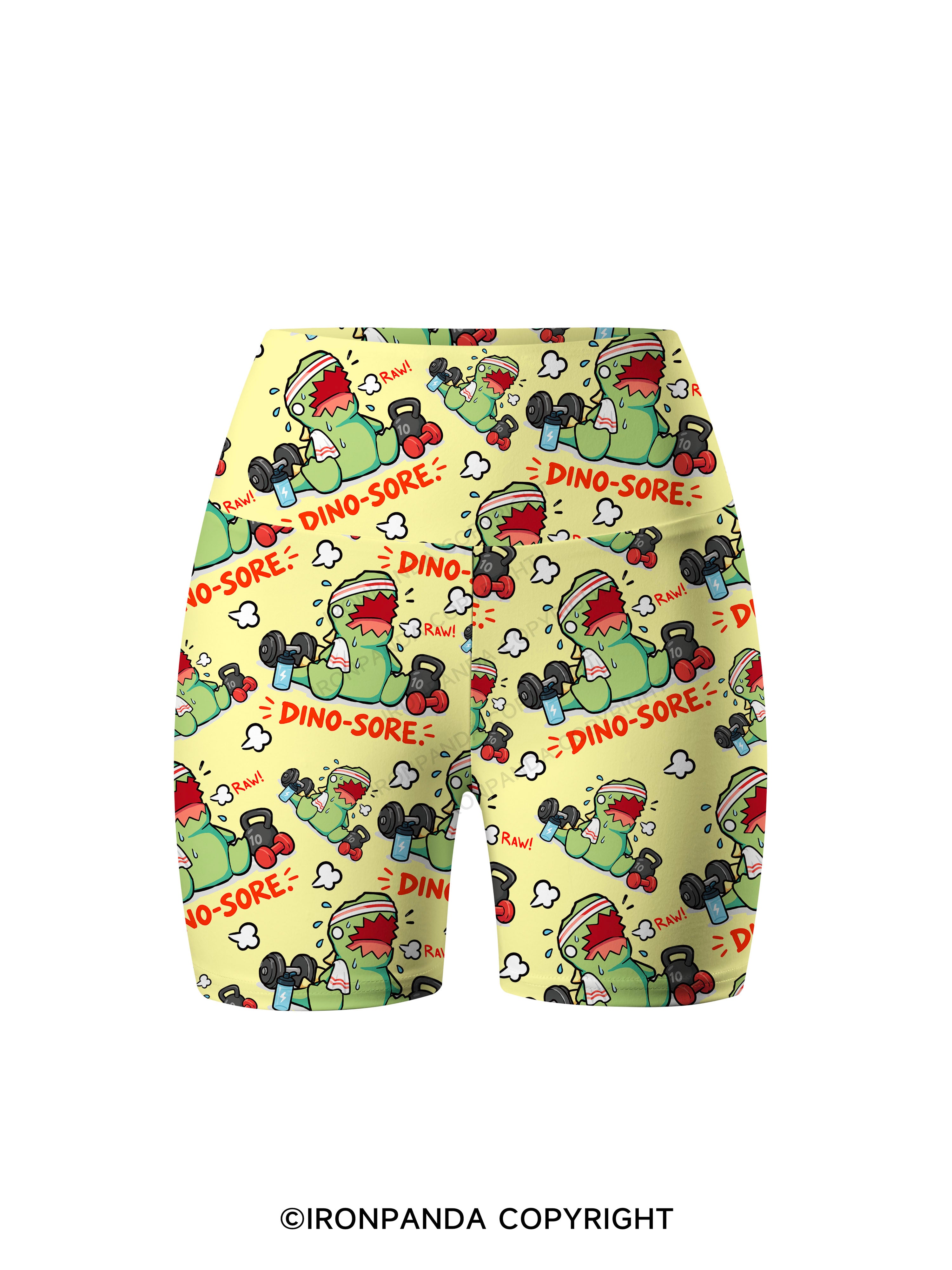 RAW! DINO-SORE Printed Yoga Cycling Shorts