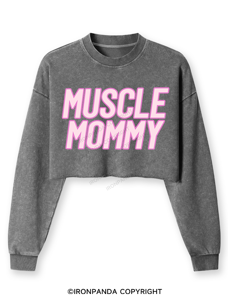 Muscle Mom Washed Long-Sleeve Crop Top