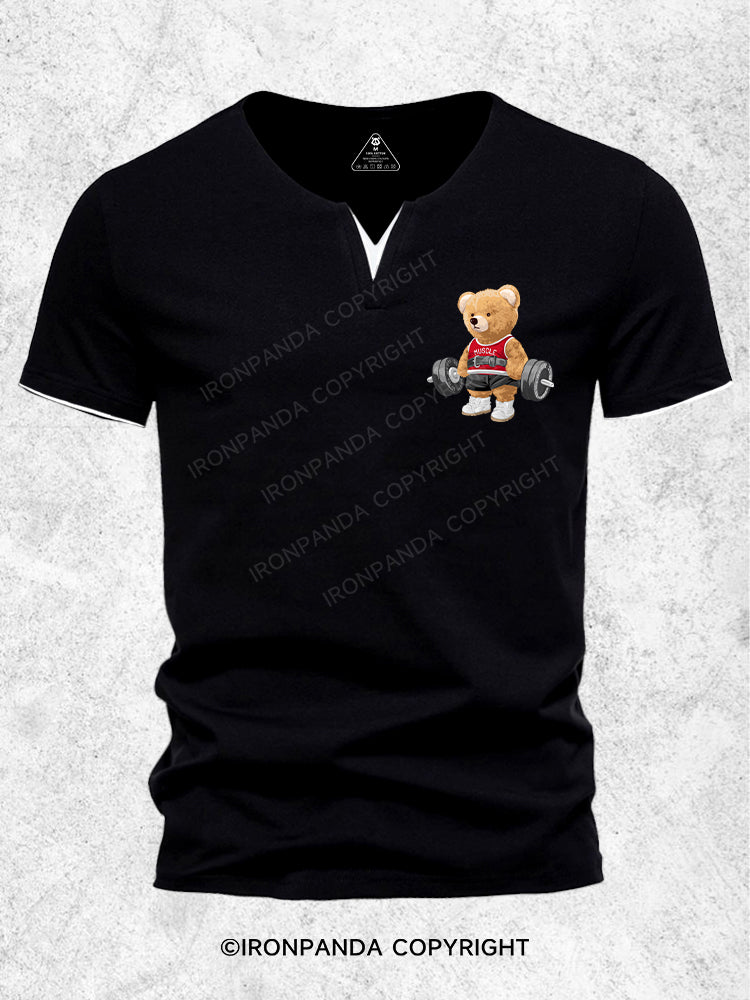 Exercise Bear Men's Workout V-Neck Shirt