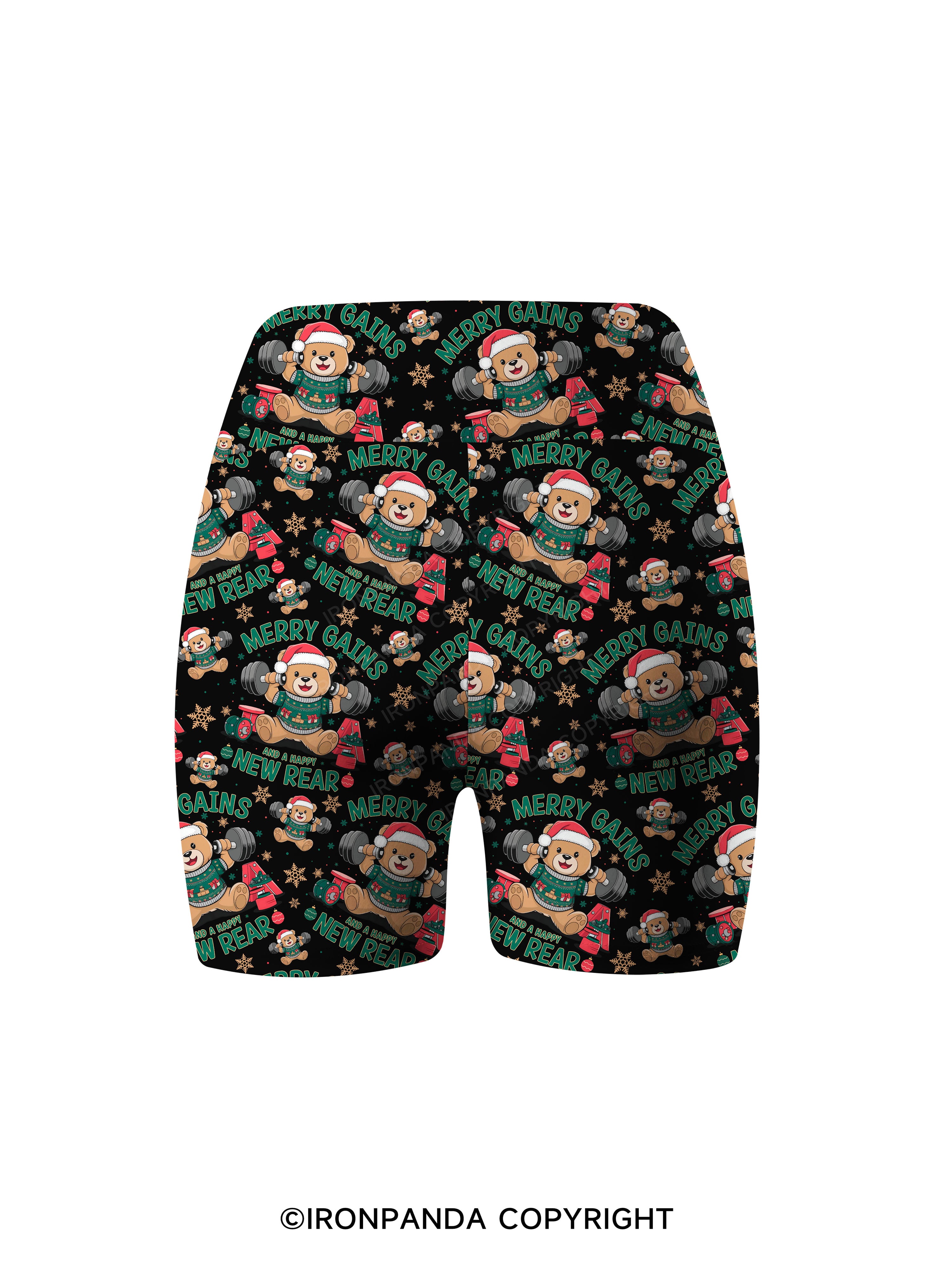 MERRY GAINS AND A HAPPY NEW REAR Printed Yoga Cycling Shorts