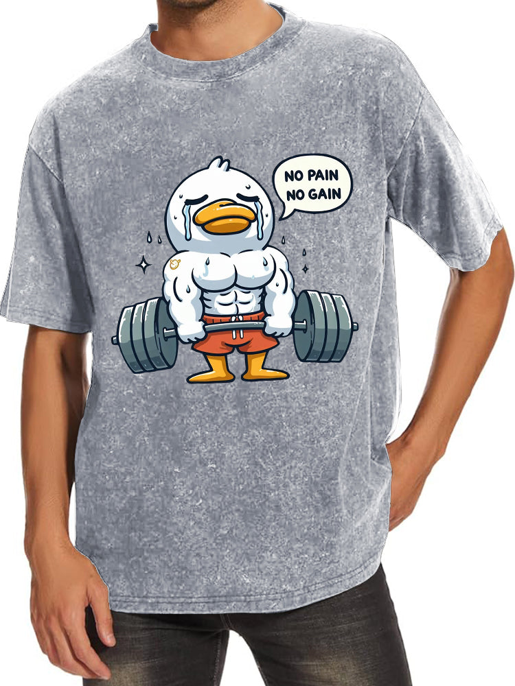 No Pain No Gain Duck Washed Gym Shirt