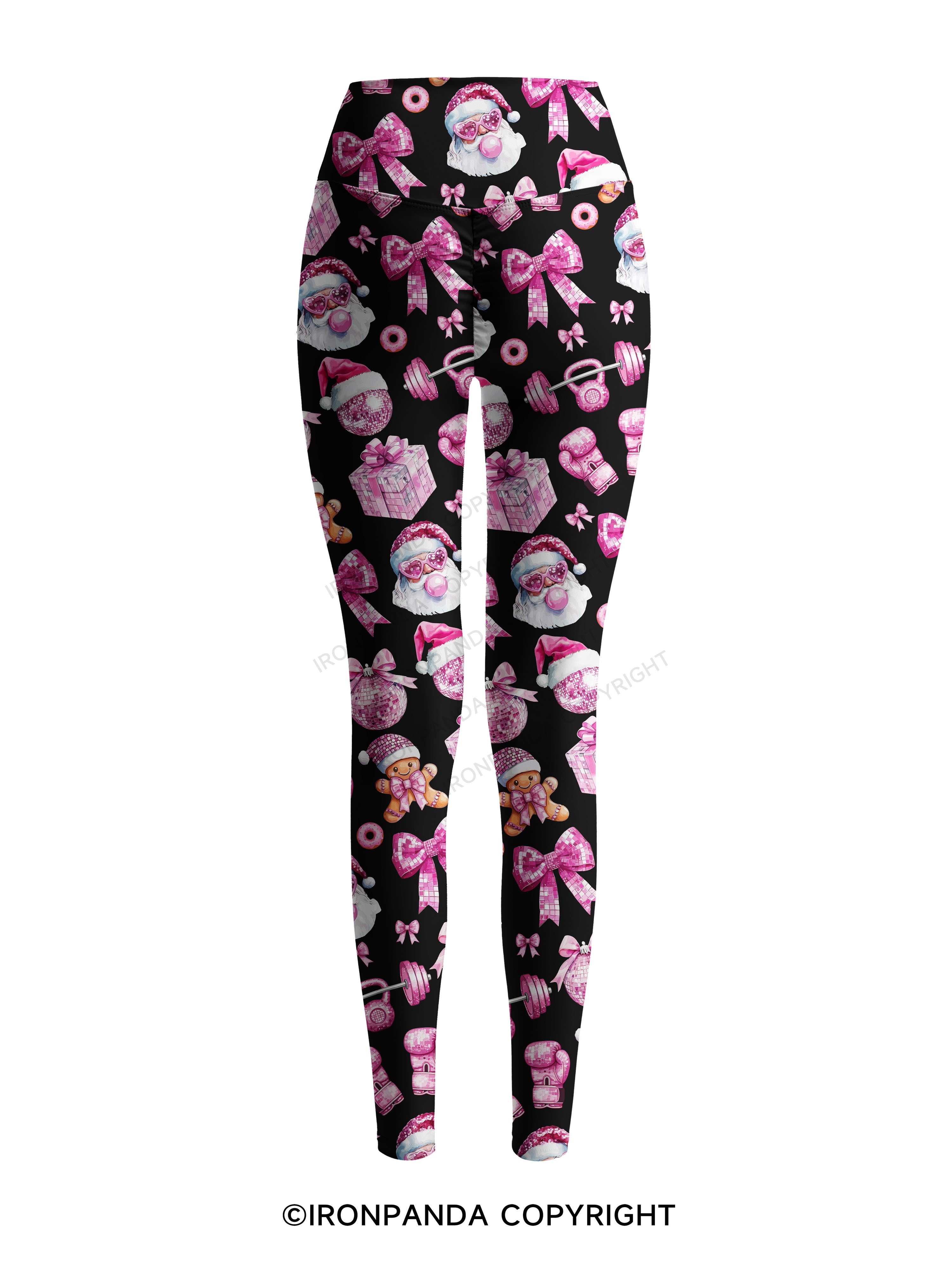 Holiday Hustle and Pink Glow Printed Yoga Pants