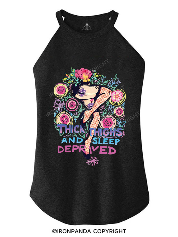 THICK THIGHS AND SLEEP DEPRIVED ROCKER COTTON TANK