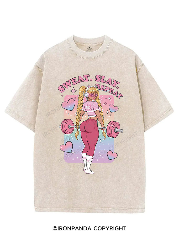 SWEAT. SLAY. REPEAT VINTAGE GYM SHIRT