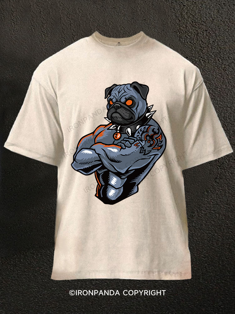 Muscle Pug Washed Gym Shirt