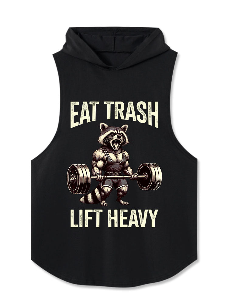 eat trash lift heavy Hooded Tank