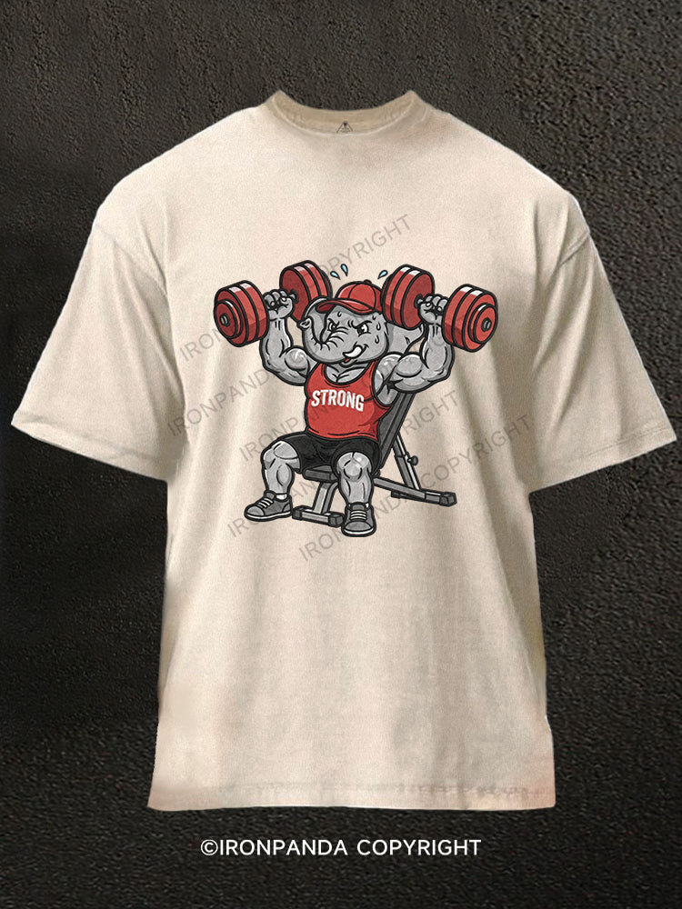 LIFTY THE ELEPHANT Washed Gym Shirt