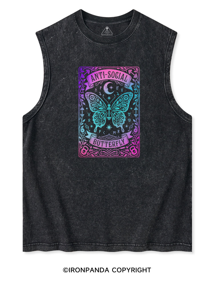 Anti-social Butterfly Washed Tank