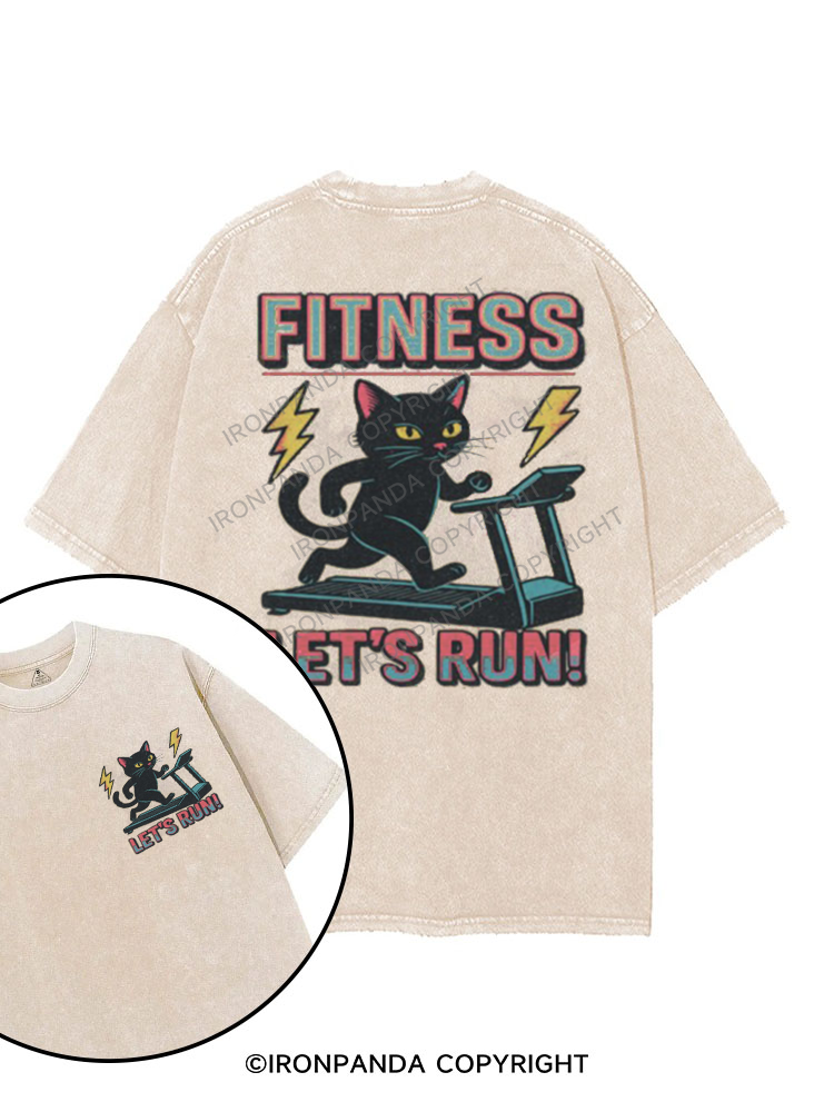 fitness let's run! printed Gym Shirt