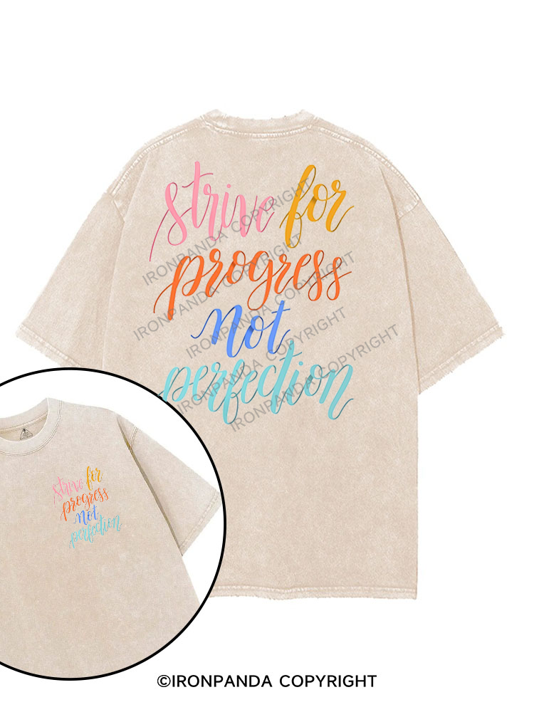strive for progress not perfection printed Gym Shirt