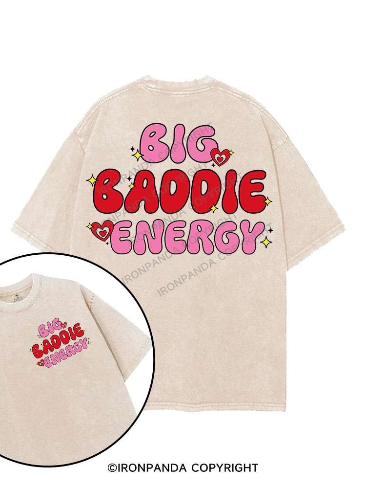 BIG BADDIE ENERGY printed Gym Shirt