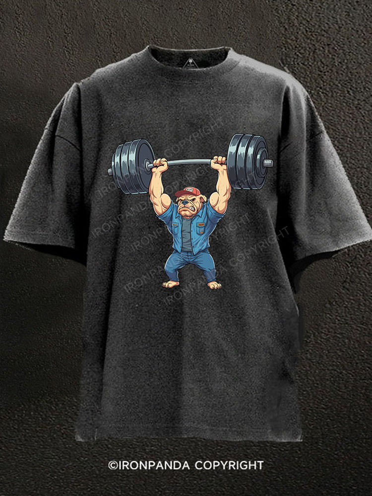 LIFT LIKE A BULLDOG Washed Gym Shirt