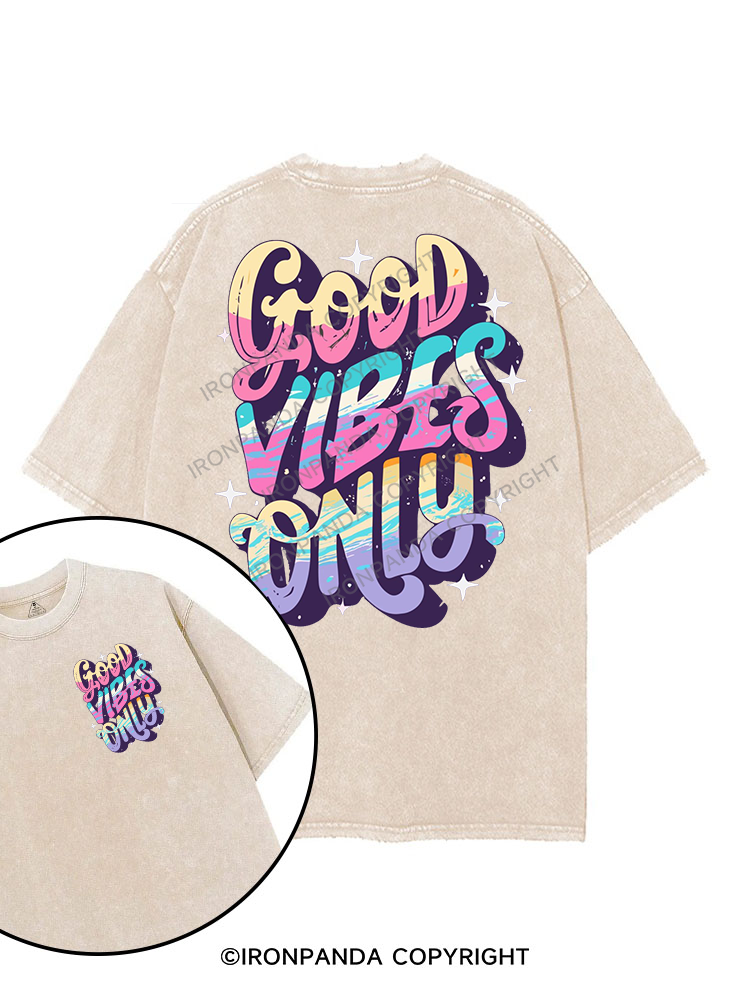 GOOD VIBES ONLY printed Gym Shirt