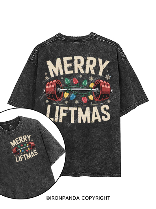 merry liftmas printed Gym Shirt
