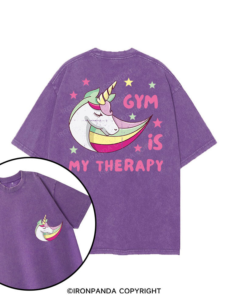 GYM IS MY THERAPY printed Gym Shirt