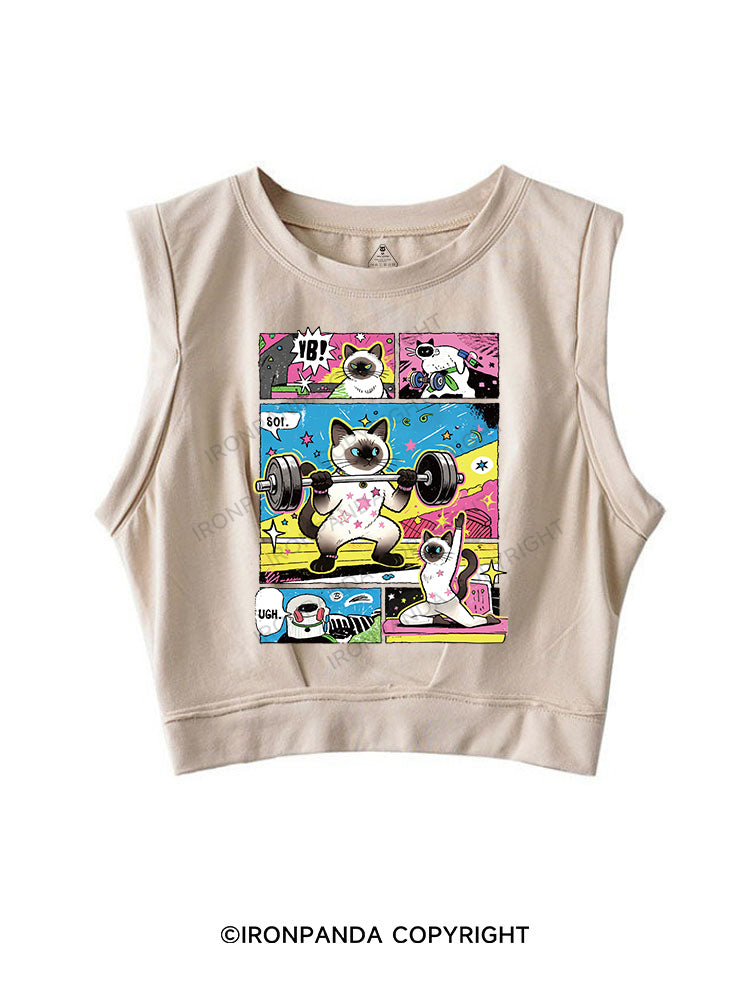 Siamese Cat Gym SLEEVELESS CROP TOPS