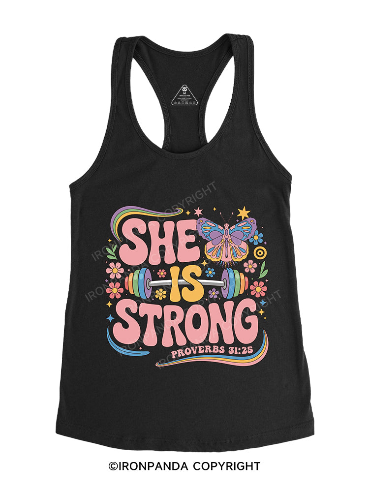SHE IS STRONG Gym Racerback Tank