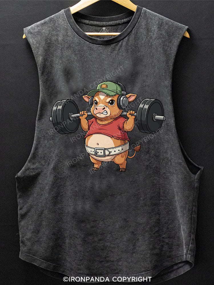 Moo Strength Scoop Bottom Cotton Tank