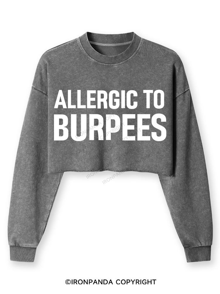Allergic To Burpees Washed Long-Sleeve Crop Top