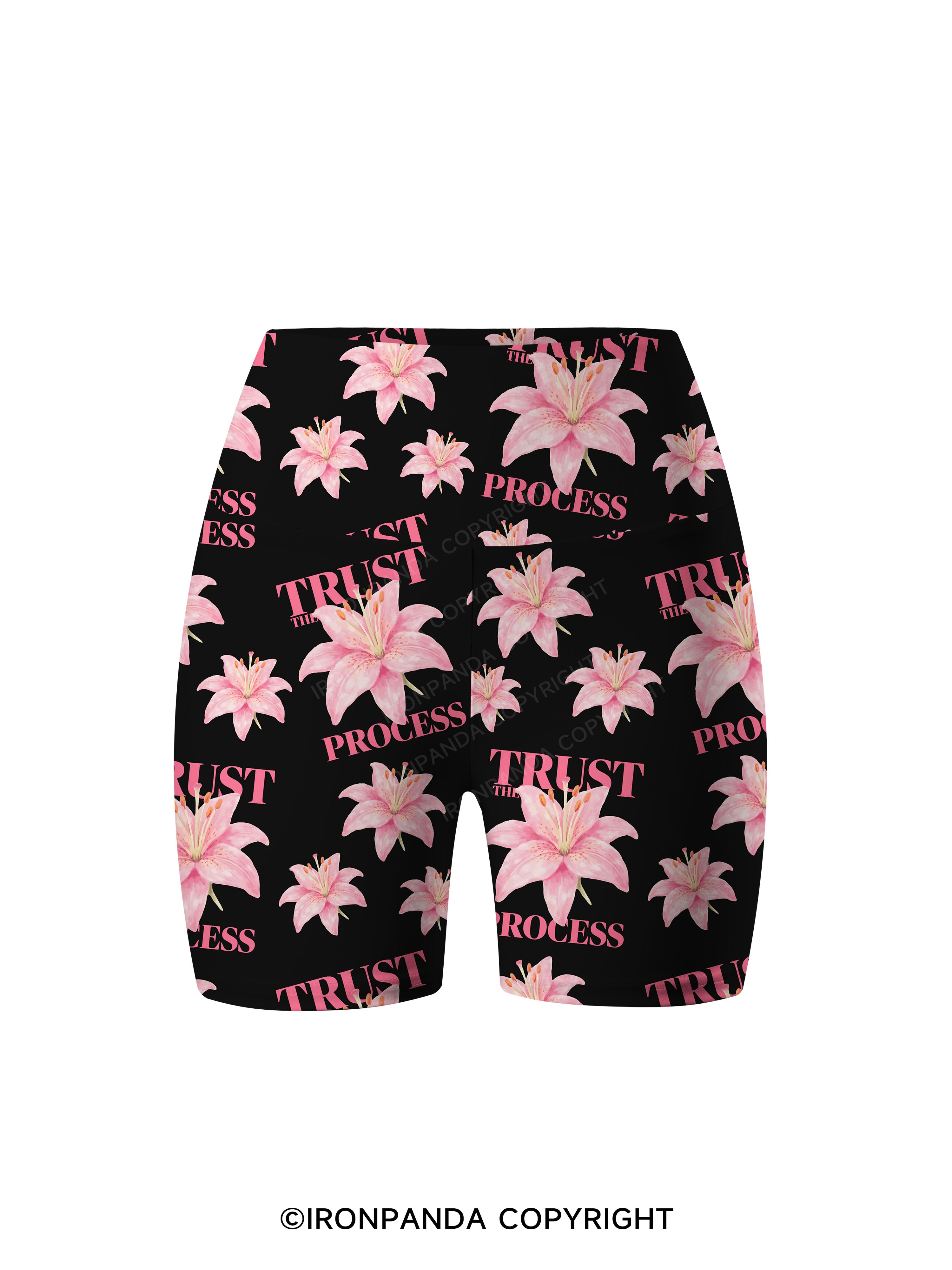 TRUST THE PROCESS Printed Yoga Cycling Shorts
