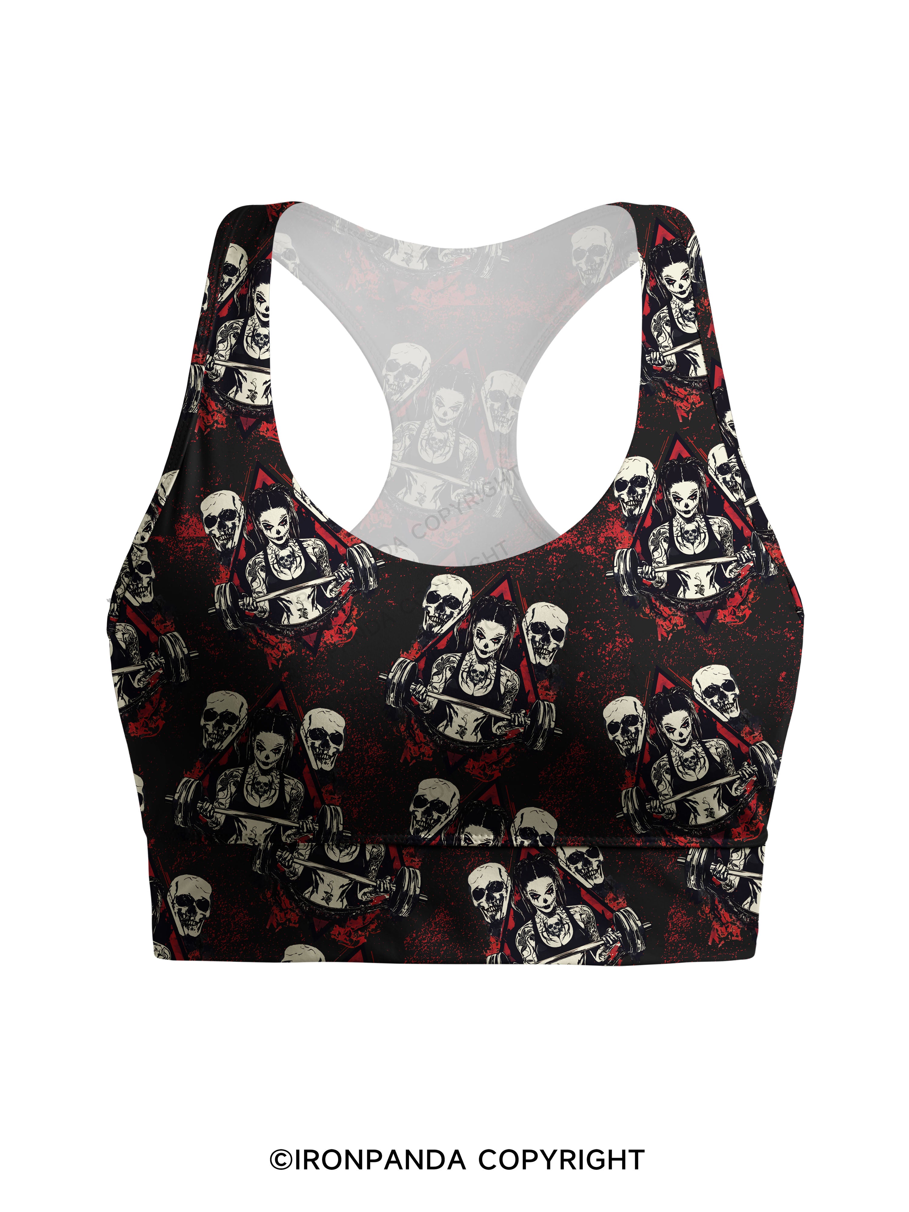 DEADLIFTS TILL DEATH Racerback Sports Bra