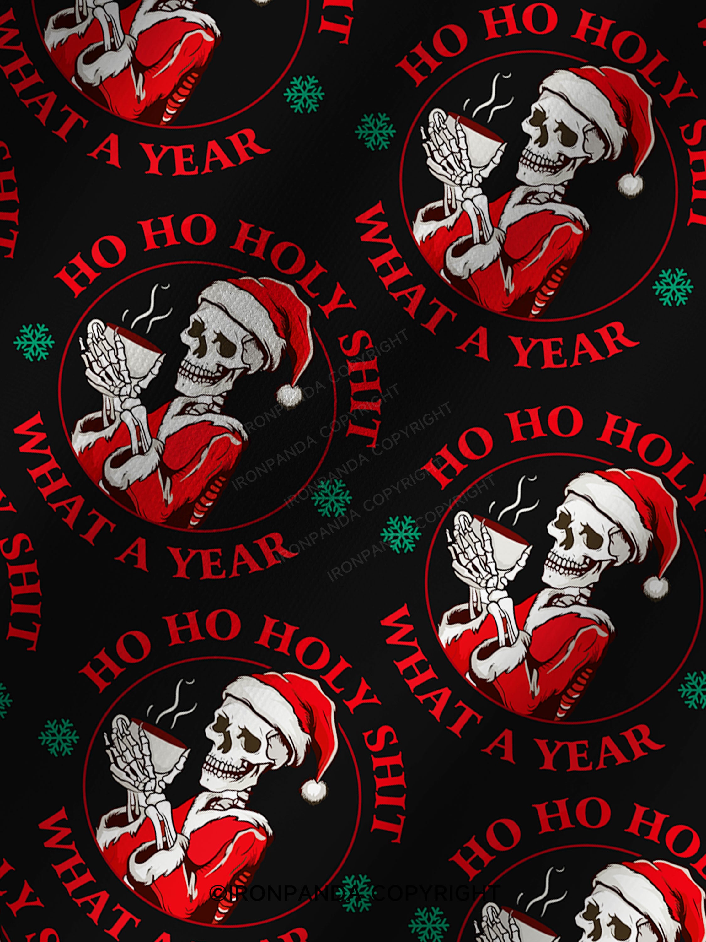 HOHOHO HOLLY SHIT WHAT A YEAR Printed Yoga Shorts