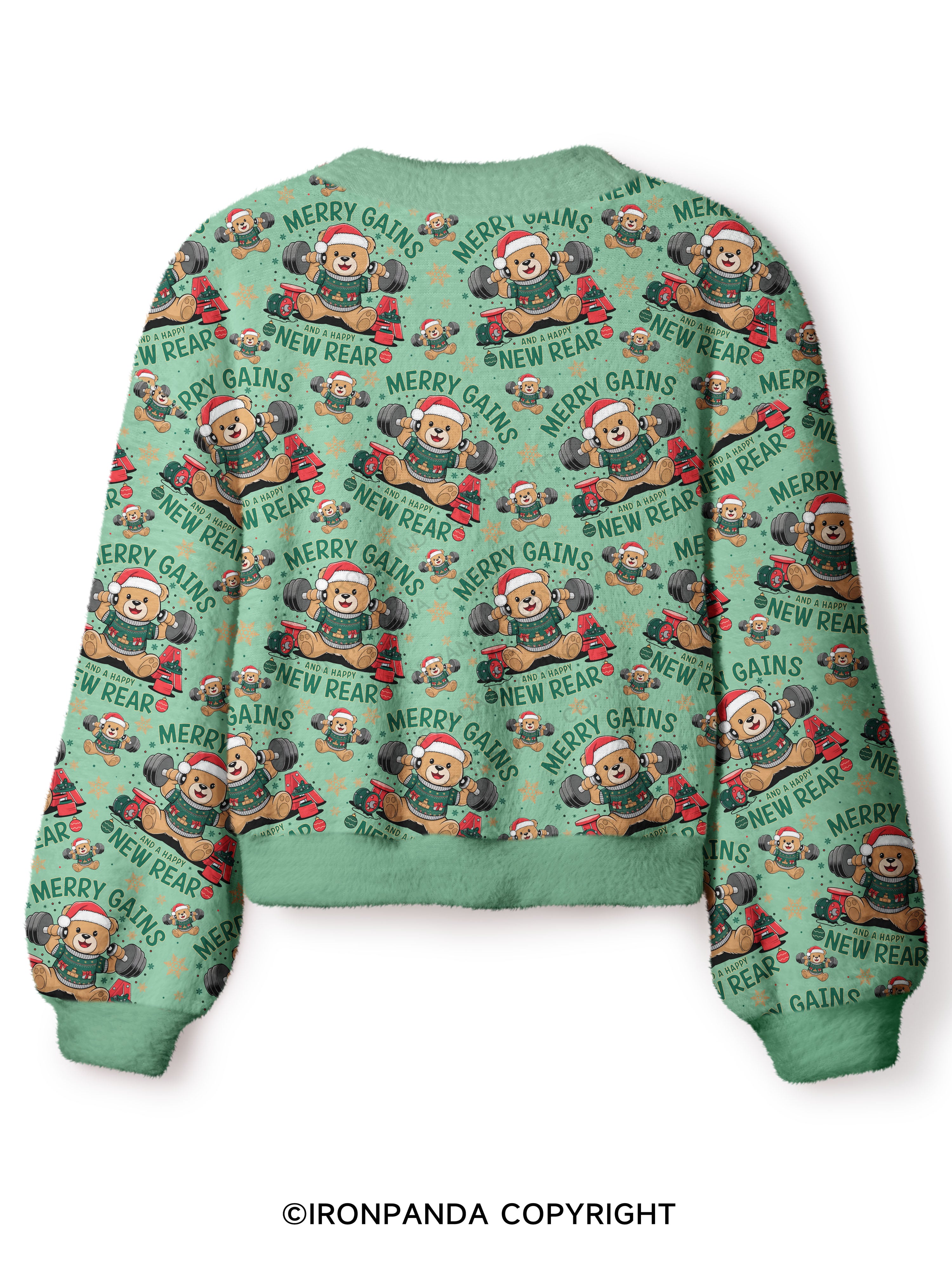 MERRY GAINS AND A HAPPY NEW  Crop Ugly Cardigan Sweater