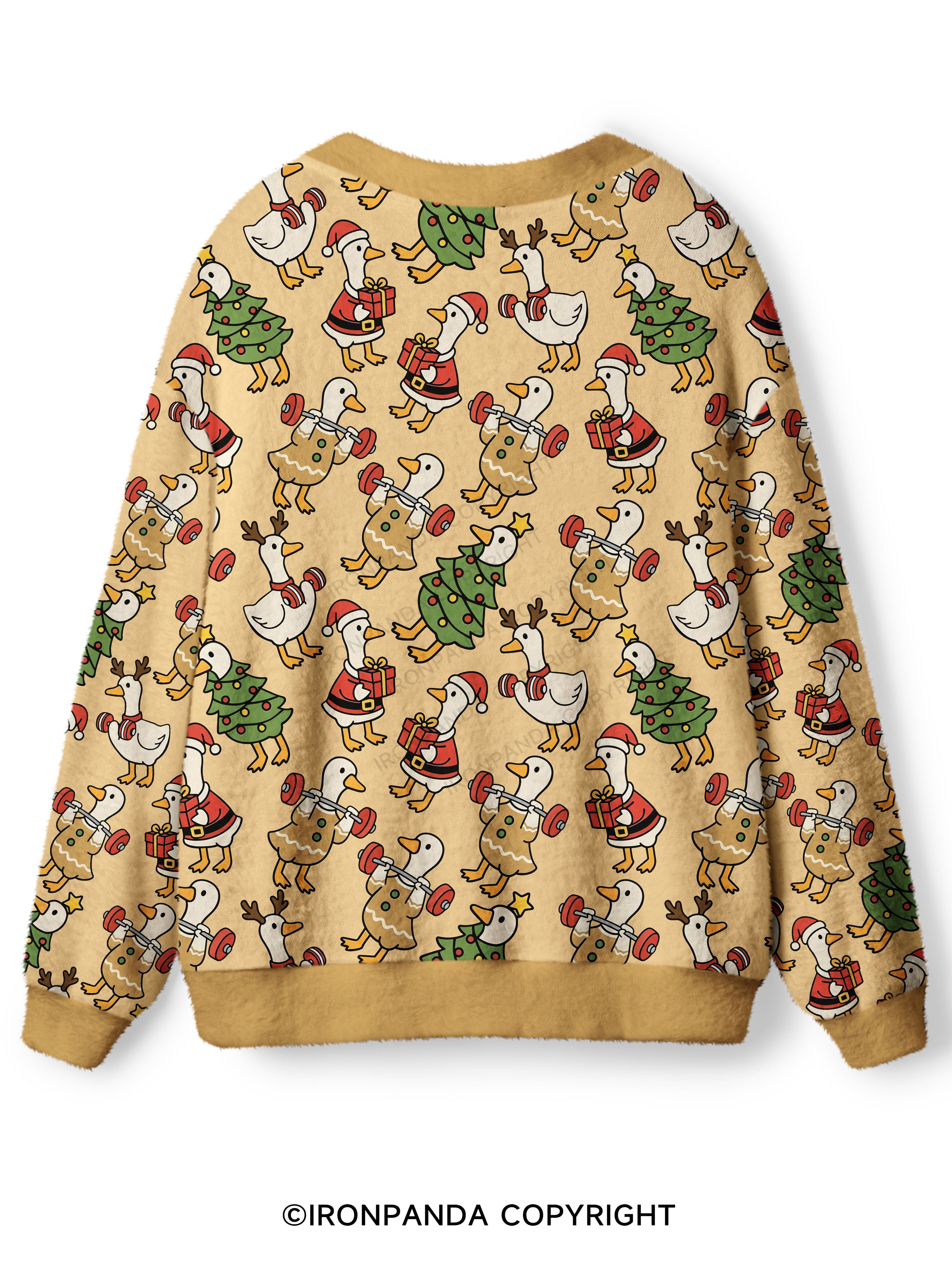 JUST A JOLLY GYM GOOSE Ugly Cardigan Sweater