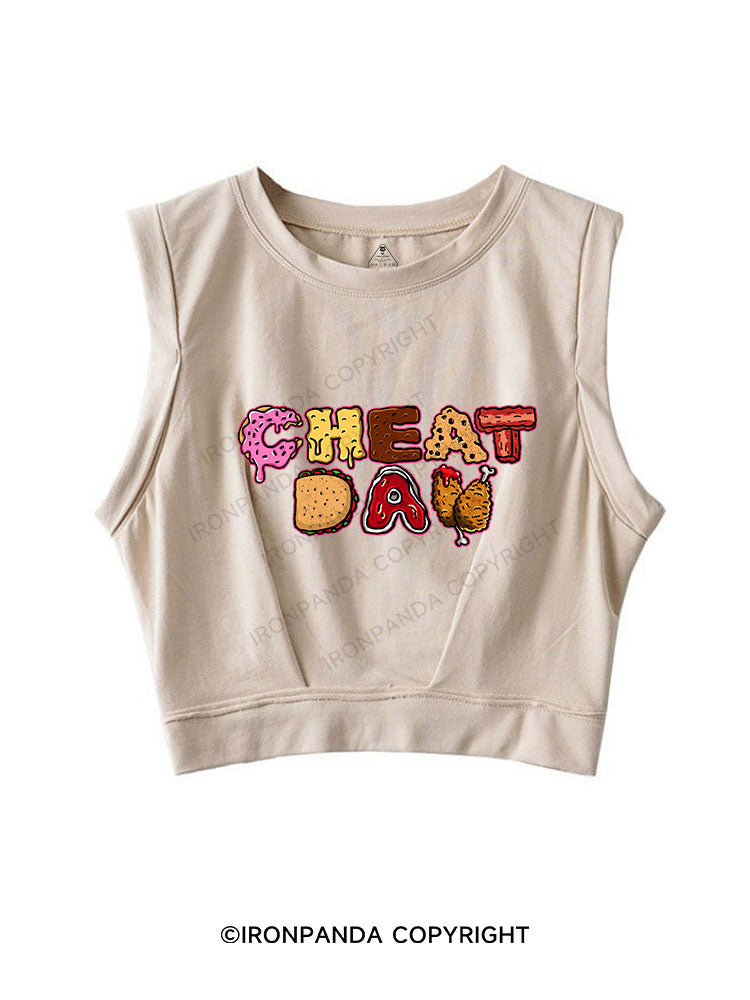 CHEAT DAY SLEEVELESS CROP TOPS
